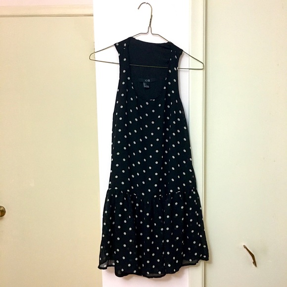 Black Peplum Tank with White Polka Dots - Picture 1 of 5